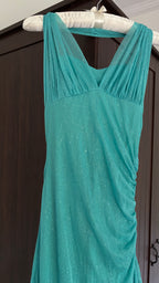 ୧ ‧₊˚ teal prom dress