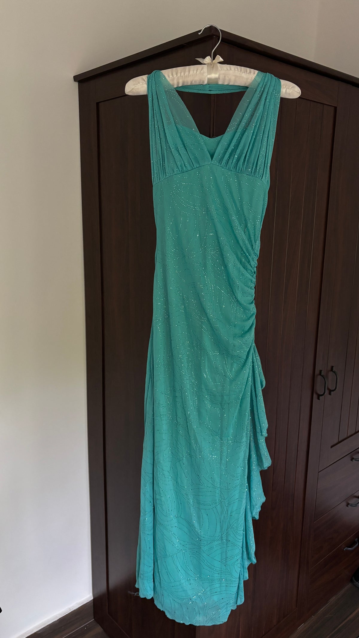 ୧ ‧₊˚ teal prom dress