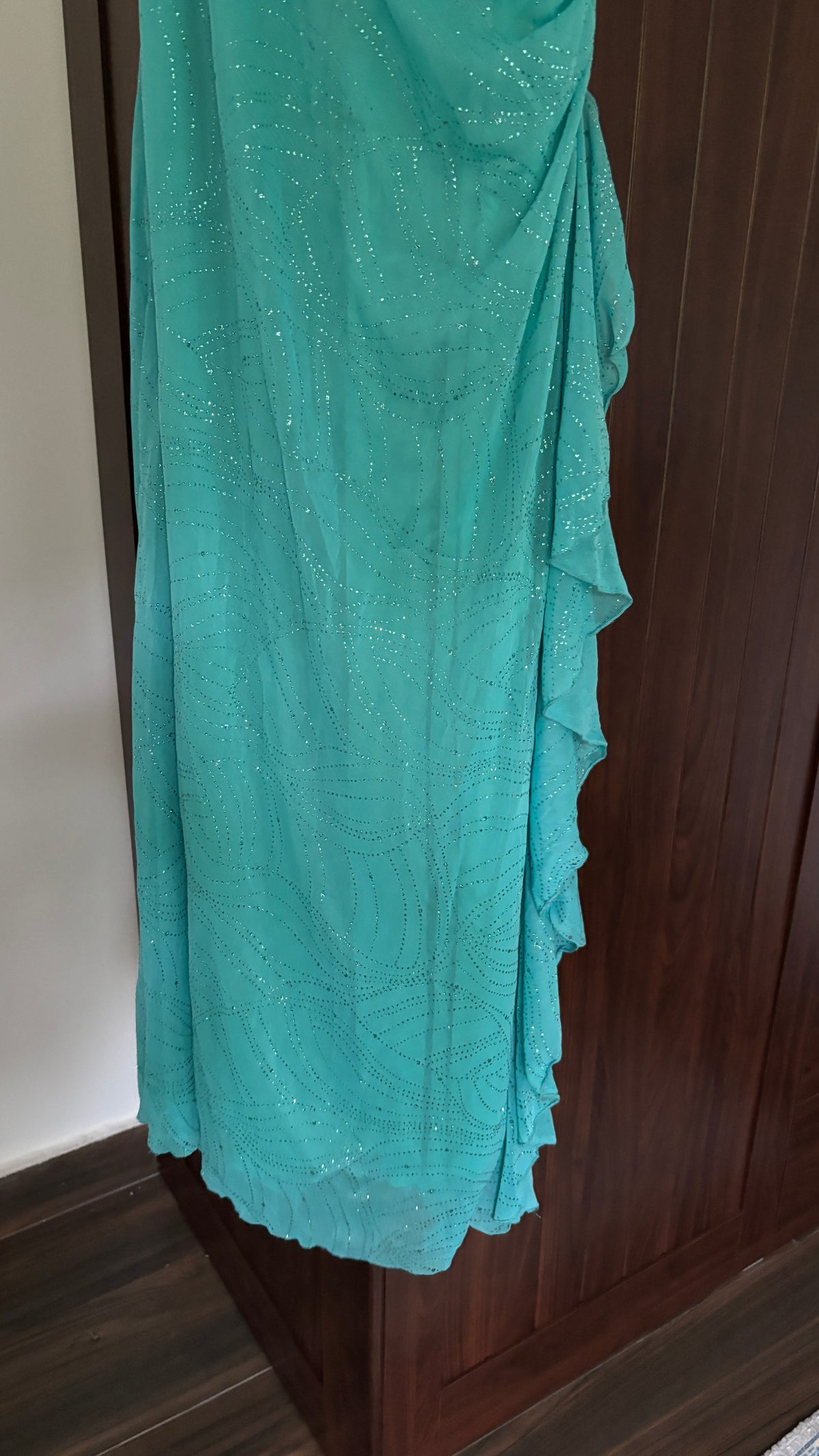 ୧ ‧₊˚ teal prom dress