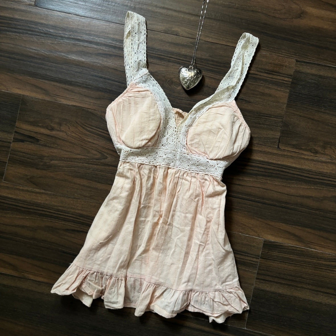 ‧₊˚♪ peach babydoll top
