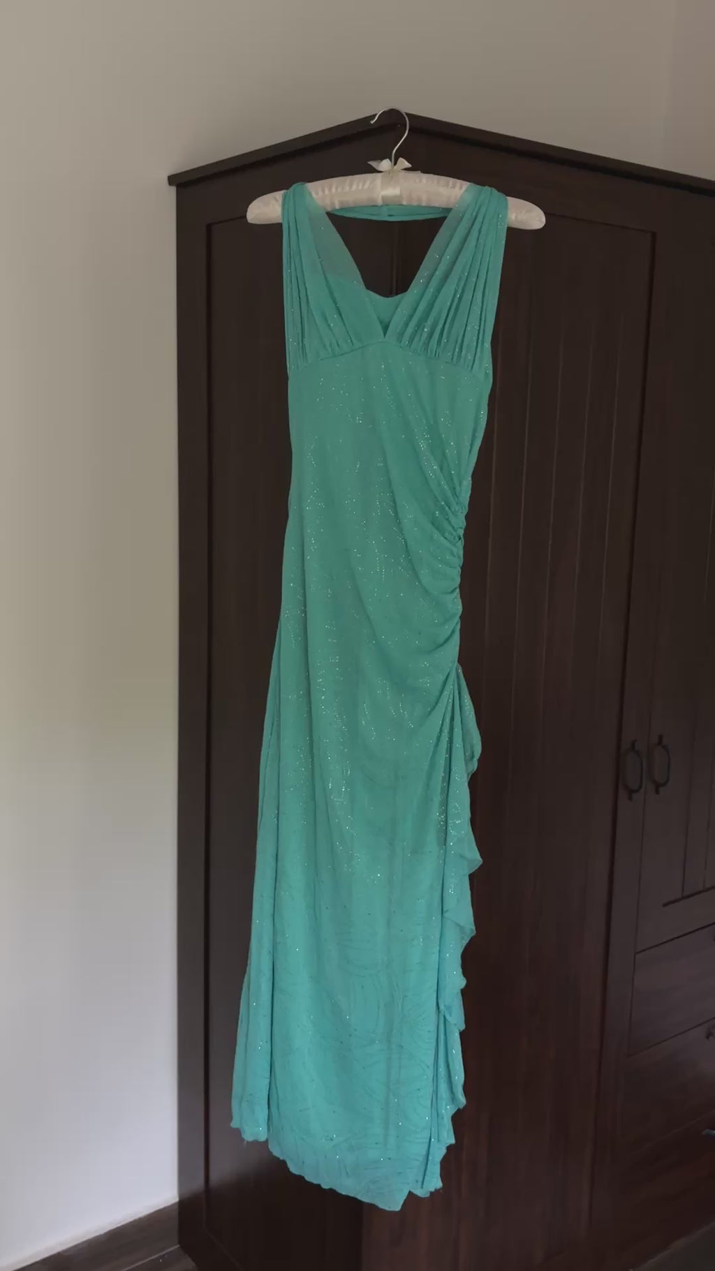 ୧ ‧₊˚ teal prom dress